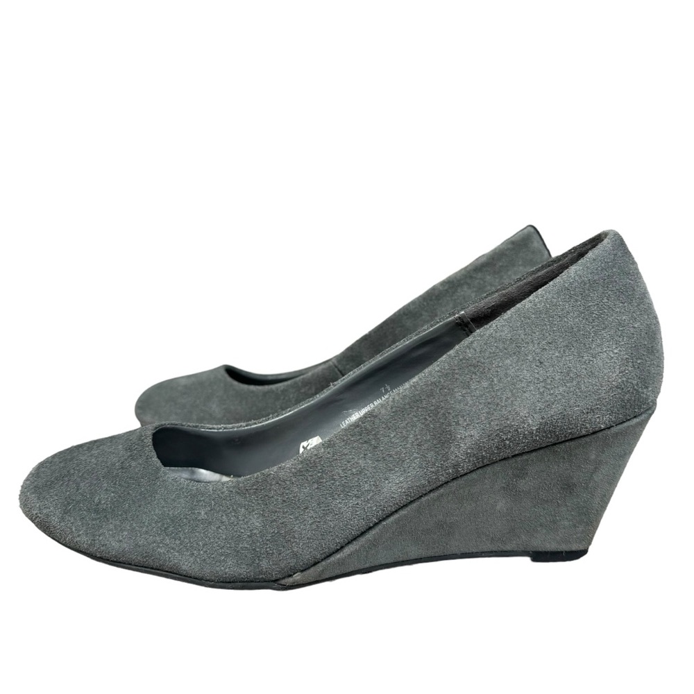 Merona Gray Suede Wedge Pumps